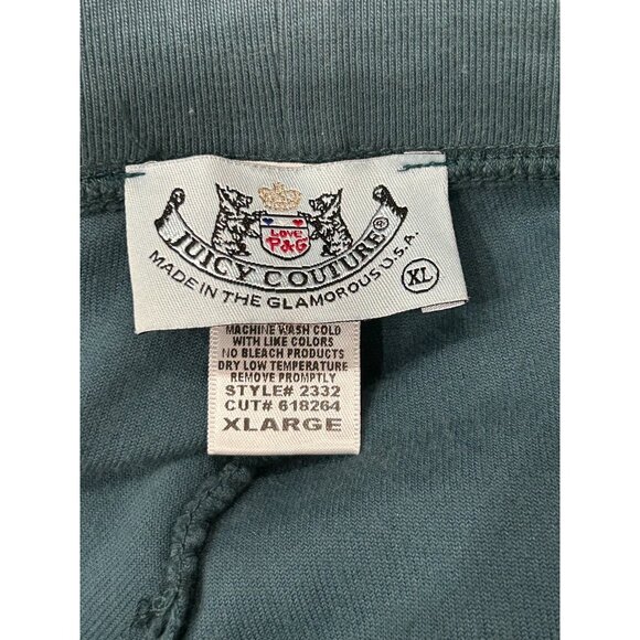 Juicy Couture Velour Straight Leg Lounge Pants Teal Sz XL Drawstring Relaxed - Picture 5 of 9